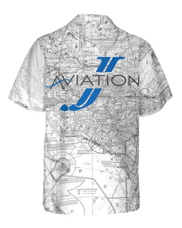 AOP Custom Regular Fit Hawaii Shirt The JJ Aviation Coconut Button Logo Camp Shirt