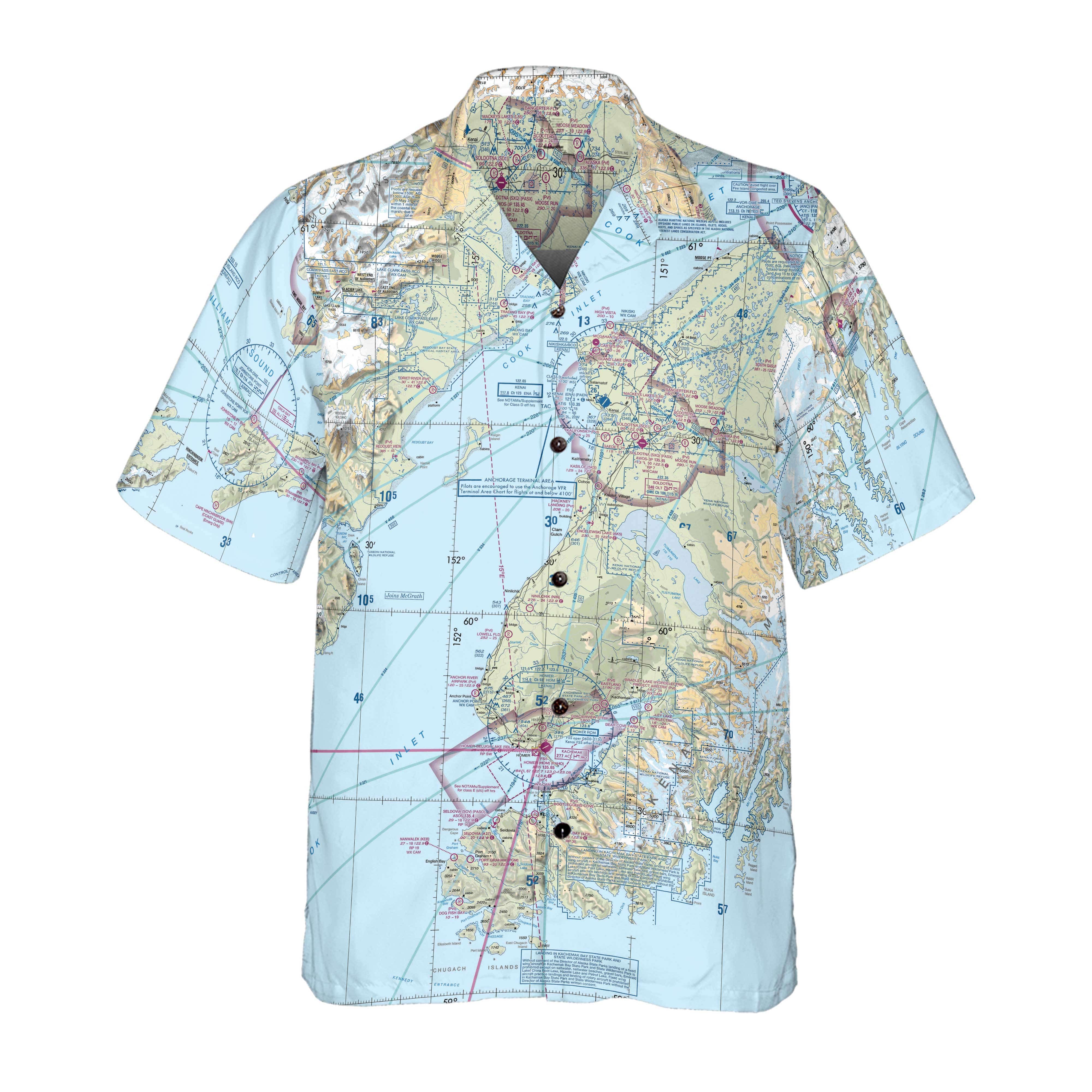 AOP Hawaiian Shirt The Kenai Alaska VFR Coconut Button Shirt