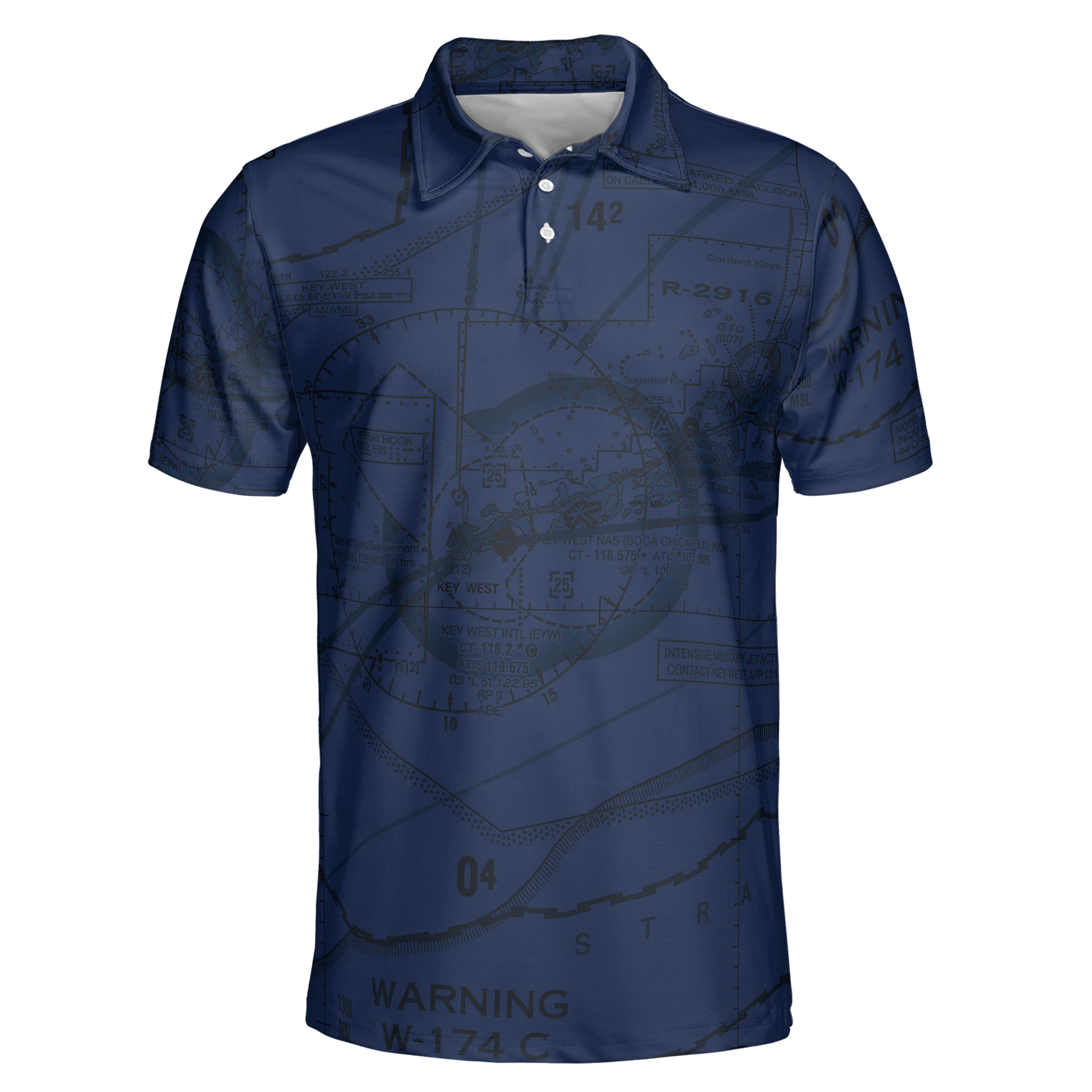 AOP Lightweight Polo The Key West Navy Blue Sports Polo