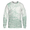 AOP Polo Shirt The Lake Erie Islands Faded Seafoam Green VFR Long Sleeve Crewneck Tee Shirt
