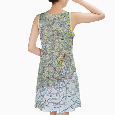 AOP Sleeveless Dress The Long Island and Block Island Sundress