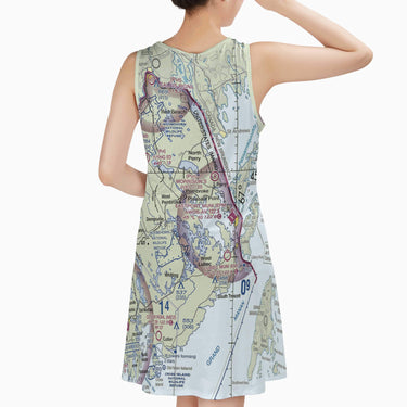 AOP Sleeveless Dress The Lubec Aviator Sundress