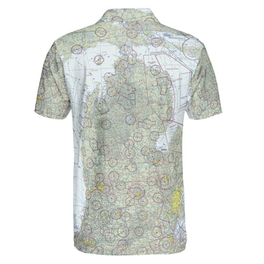 AOP Polo Shirt The Michigan Lower Peninsula VFR Aviator Polo
