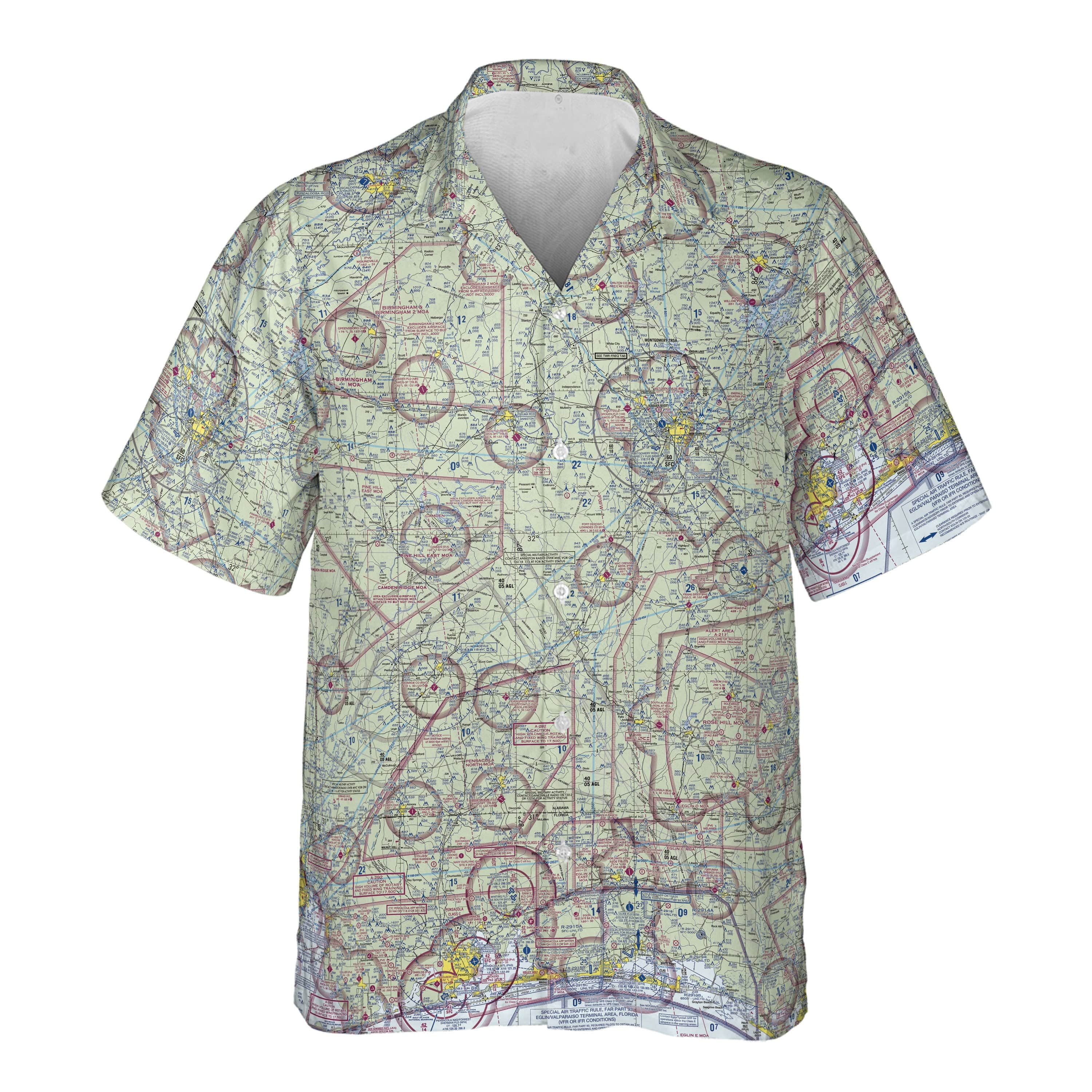 AOP Pocket Hawaiian Shirt The Montgomery to Eglin Aviator Pocket Camp Shirt