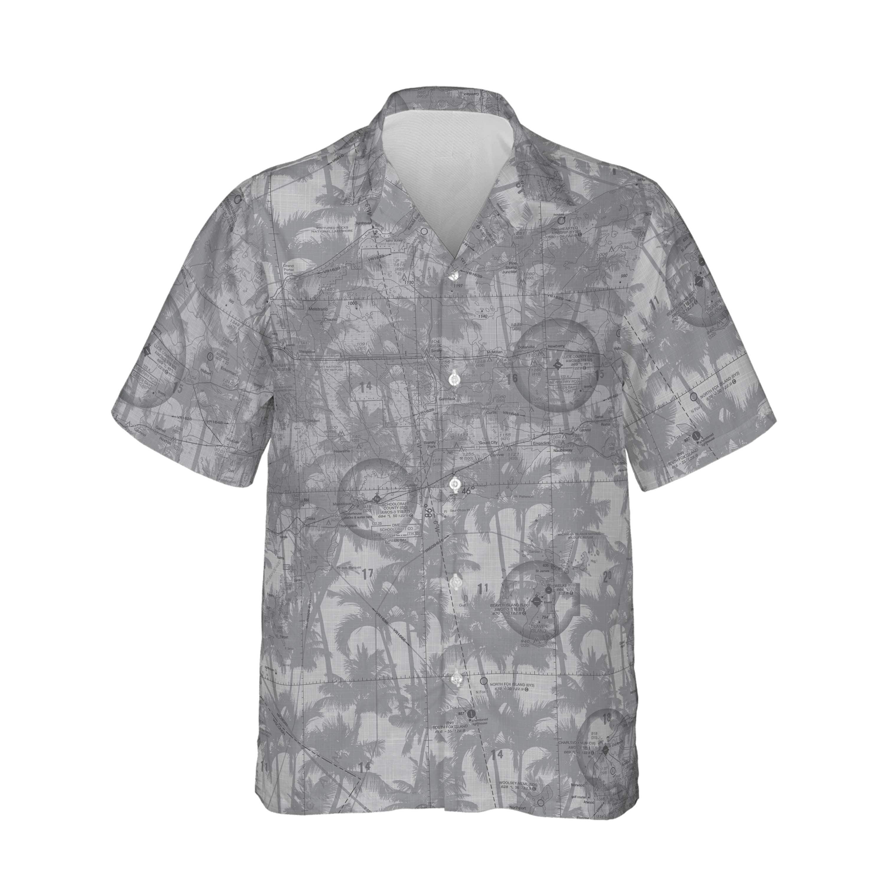AOP Hawaiian Shirt The Newberry Overcast Palms Shirt