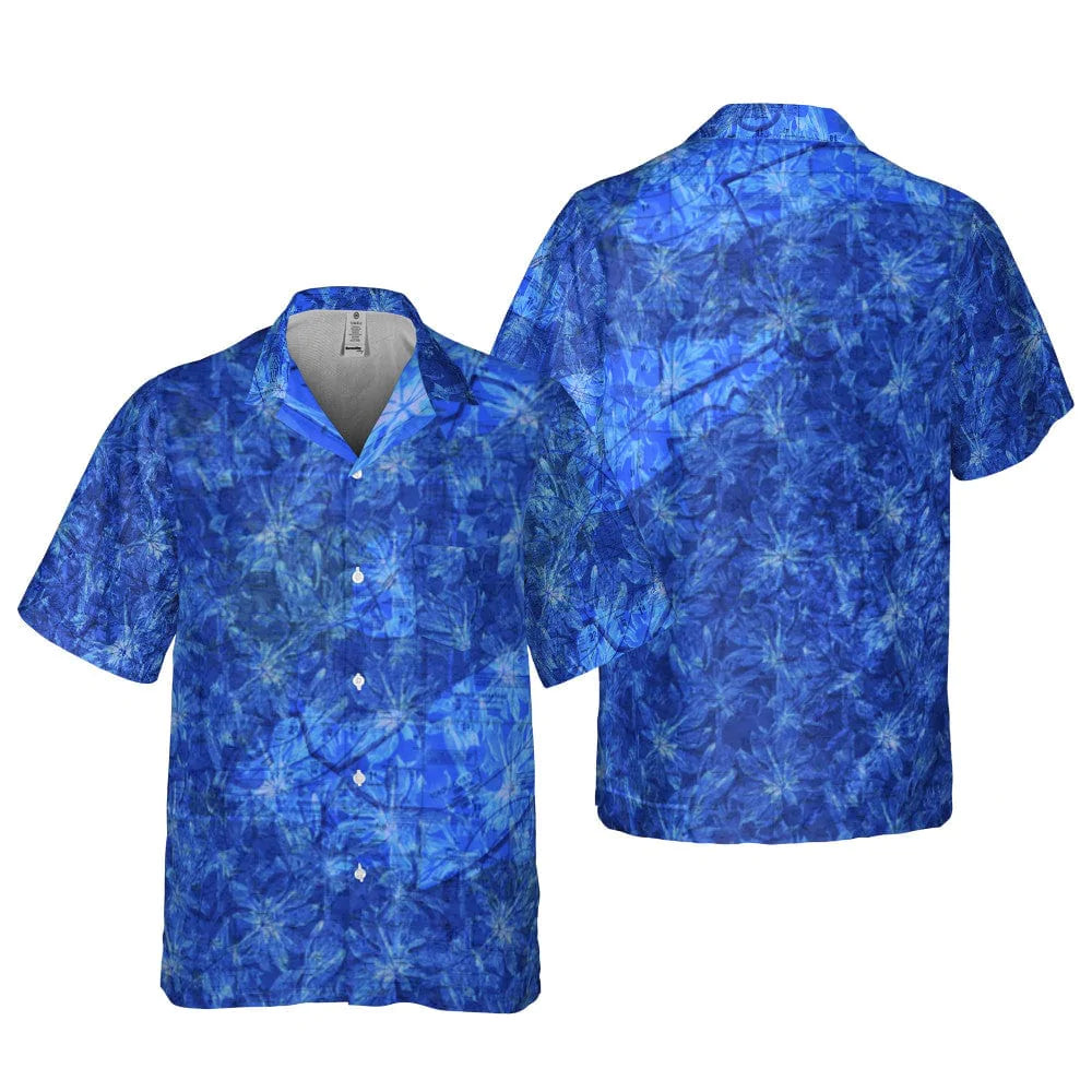 AOP Pocket Hawaiian Shirt Michigan Blue Floral Shirt