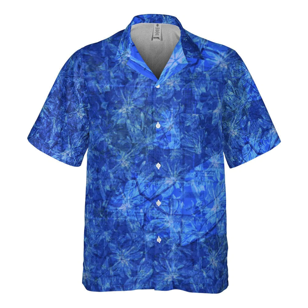AOP Pocket Hawaiian Shirt S Michigan Blue Floral Shirt