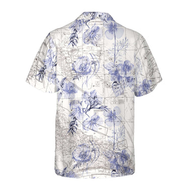 AOP Coconut Button Shirt The Amazing Bahamas Blue Floral Coconut Button Camp Shirt