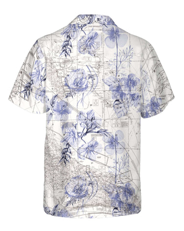 AOP Coconut Button Shirt The Amazing Bahamas Blue Floral Coconut Button Camp Shirt