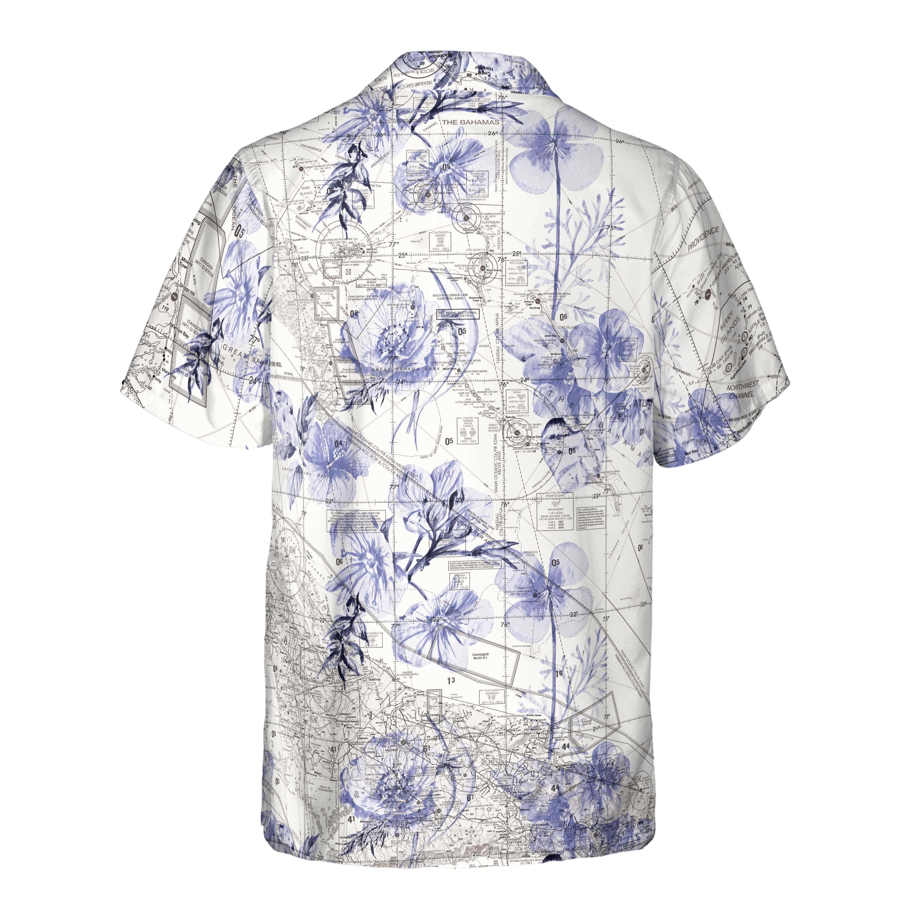 AOP Hawaiian Shirt The Amazing Bahamas Blue Floral Pocket Camp Shirt