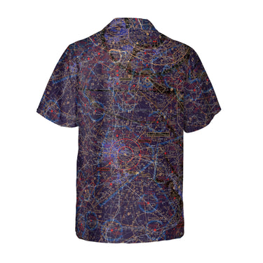 AOP Pocket Hawaiian Shirt The BWI Night Flight Orange Palm Shirt