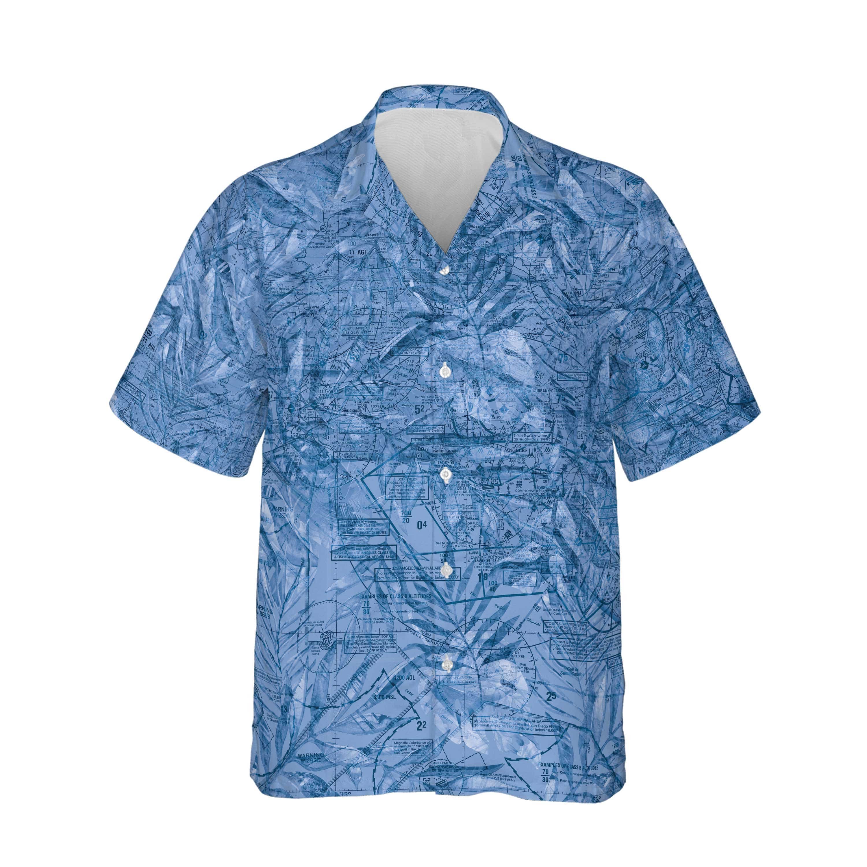 AOP Hawaiian Shirt The Catalina to Palm Beach Blue Tropical Shirt