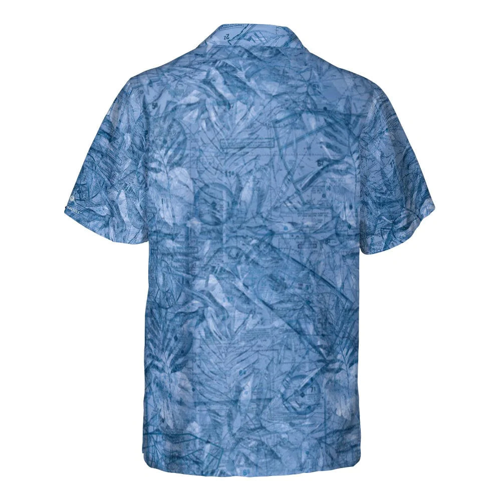 AOP Pocket Hawaiian Shirt The Catalina to Palm Beach Blue VFR Shirt with pocket