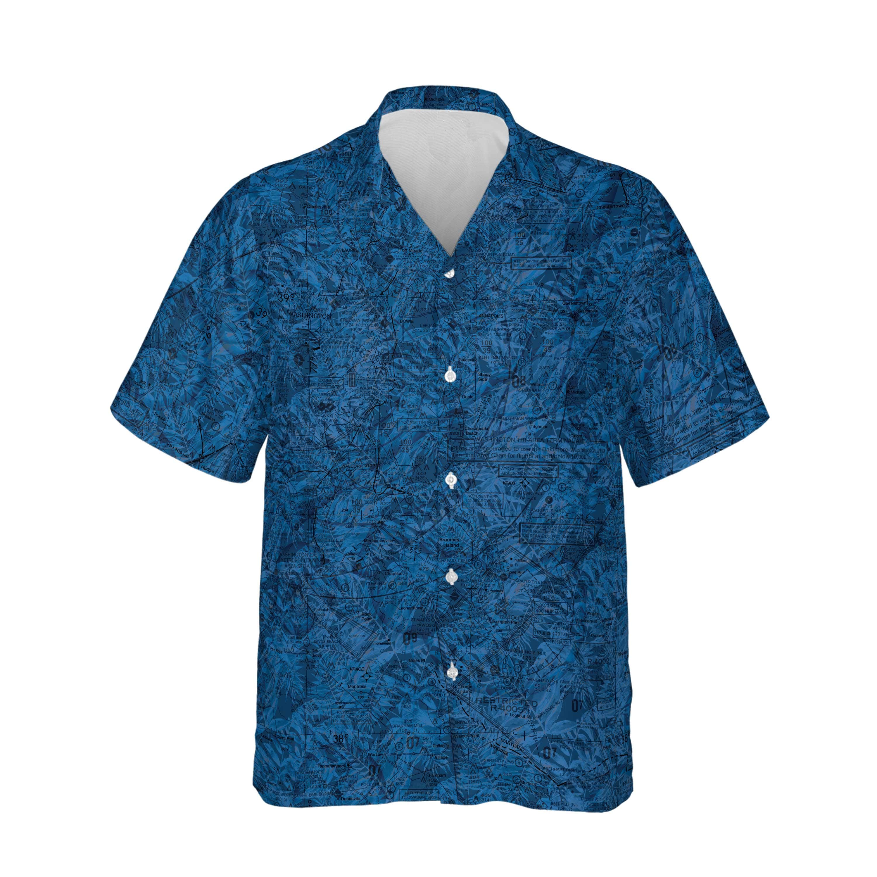AOP Hawaiian Shirt The Chesapeake Bay Blue Tropics Aloha Shirt