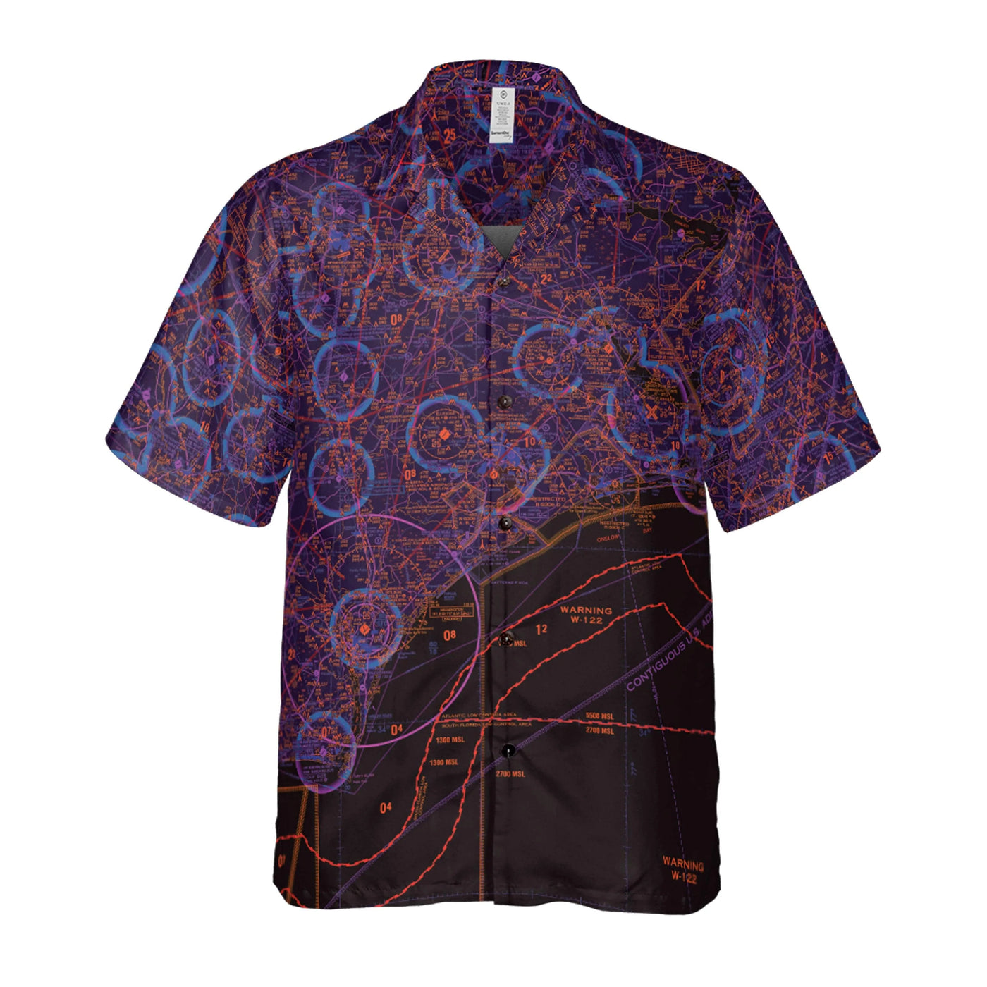 AOP Pocket Hawaiian Shirt The Coastal Carolina Night Flight Coconut Button Camp Shirt