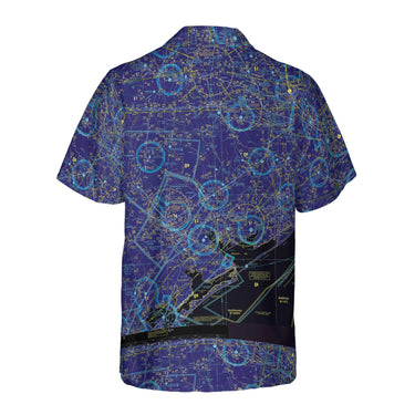 AOP Pocket Hawaiian Shirt The College Station Deep Blue Night Vision Aviator Coconut Button Camp Shirt