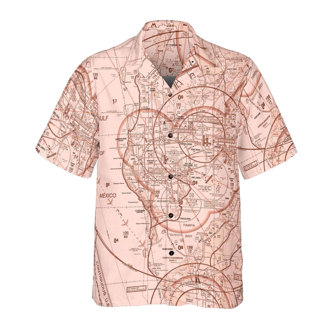 AOP Coconut Button Shirt The Coral Tampa Bay Clearwater aviator Coconut Button Camp Shirt