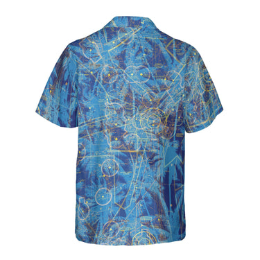 AOP Coconut Button Shirt The Corpus Christi Night Blue Palms Coconut Button Camp Shirt