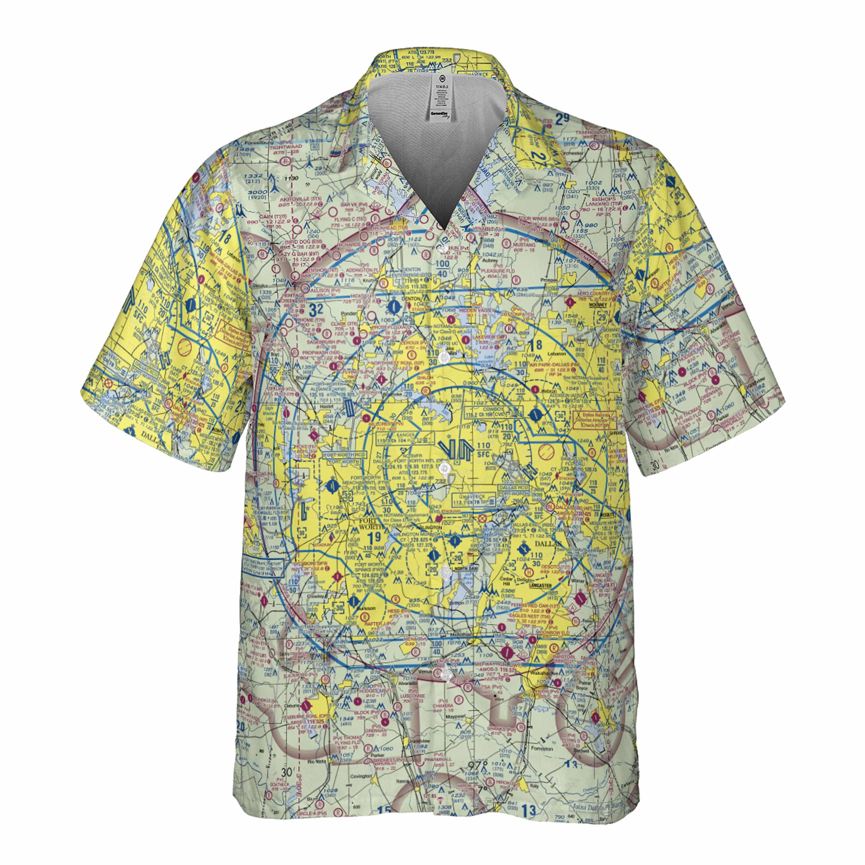 AOP Pocket Hawaiian Shirt The Dallas Aviator VFR Pocket Shirt
