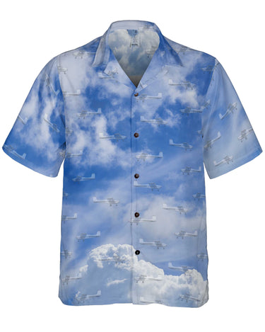 AOP Coconut Button Shirt The Early Cessna 172 Cloudy Blue Sky Coconut Button Camp Shirt