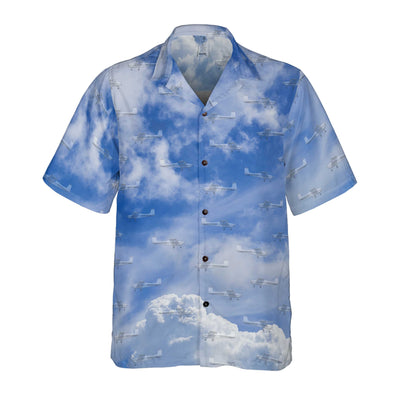 AOP Coconut Button Shirt The Early Cessna 172 Cloudy Blue Sky Coconut Button Camp Shirt