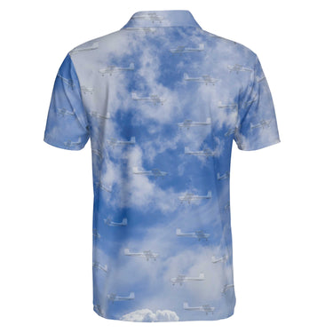 AOP Polo Shirt The Early Cessna 172 Cloudy Blue Sky Polo Shirt