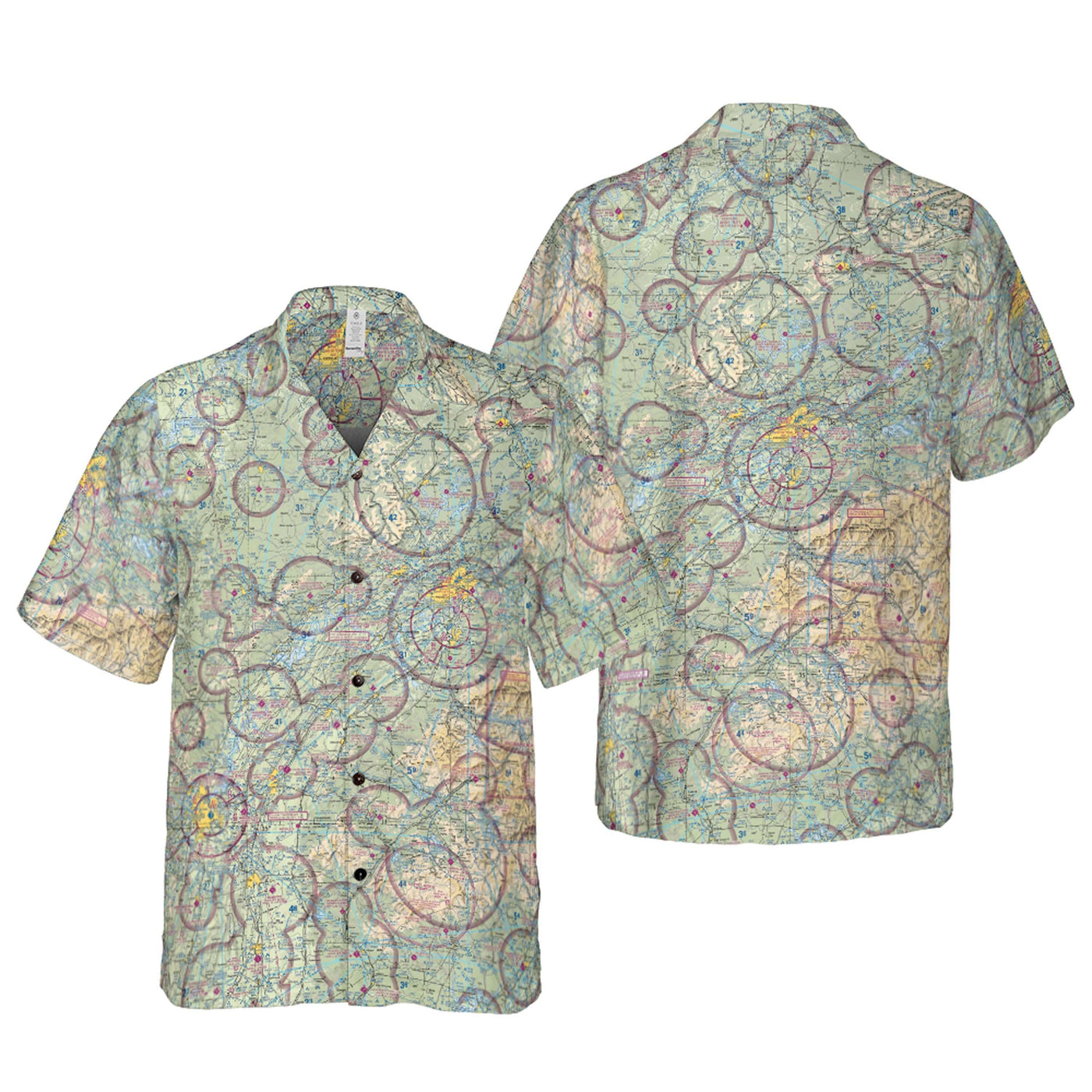 AOP Coconut Button Shirt The East Tennessee Aviator VFR Coconut Button Camp Shirt