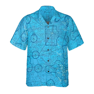 AOP Coconut Button Shirt The Enid and Vance AFB Blue T-38 Aviator Coconut Button Camp Shirt