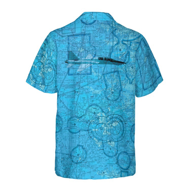 AOP Coconut Button Shirt The Enid and Vance AFB Blue T-38 Aviator Coconut Button Camp Shirt