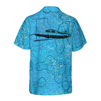 AOP Pocket Hawaiian Shirt The Enid and Vance AFB Blue T-6a Aviator Shirt