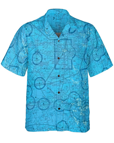 AOP Coconut Button Shirt The Enid and Vance AFB Standard Blue Aviator Coconut Button Camp Shirt