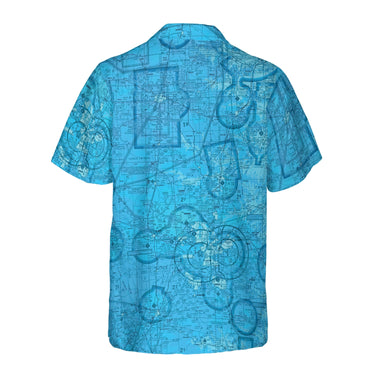 AOP Coconut Button Shirt The Enid and Vance AFB Standard Blue Aviator Coconut Button Camp Shirt
