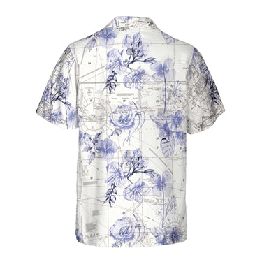 AOP Coconut Button Shirt The Florida to Bahamas Purple Blossoms Coconut Button Camp Shirt