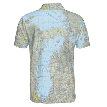 AOP Polo Shirt The Great Lakes VFR Aviator Polo