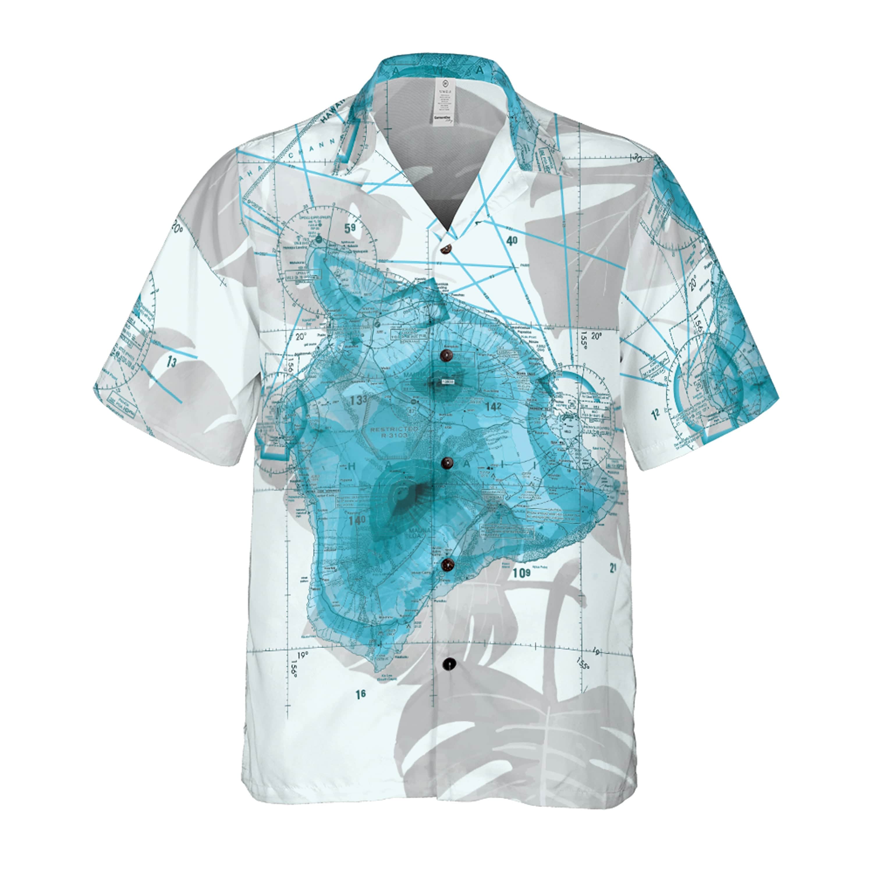 AOP Custom Regular Fit Hawaii Shirt The Hawaii Tropical Turquoise Coconut Button Camp Shirt