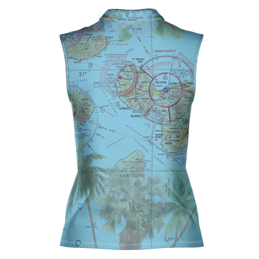 Women Polo Shirt The Hawaiian Blue Sky Women's Sleeveless Polo Shirt
