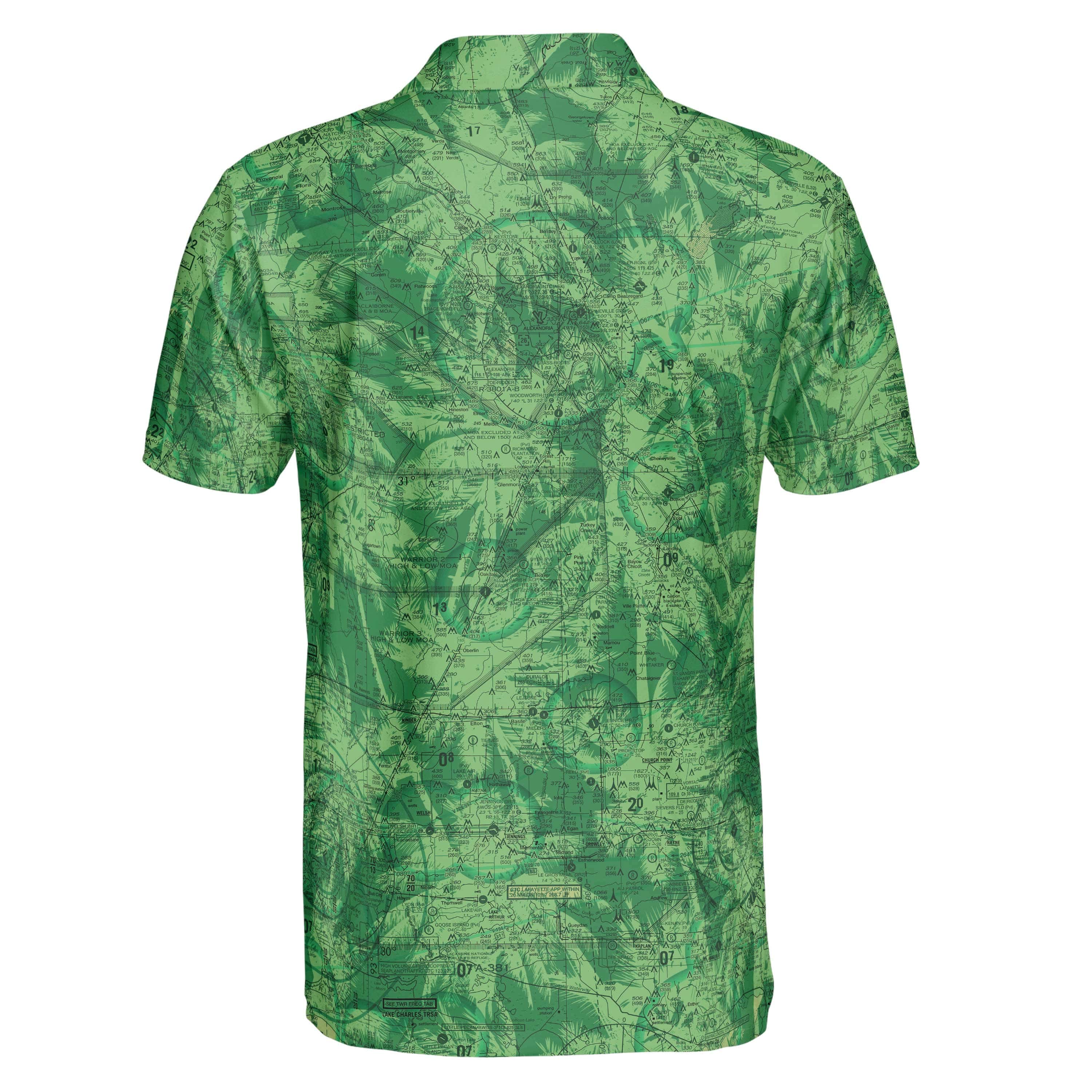 AOP Polo Shirt The Houston Deep Green Palms Men's Polo Shirt