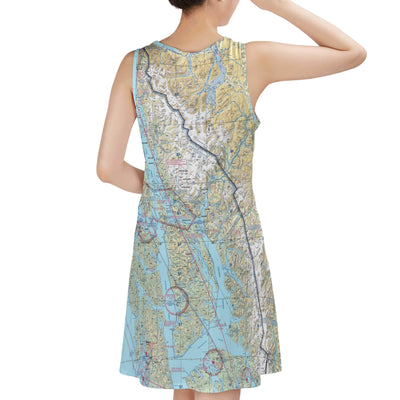 AOP Sleeveless Dress The Juneau Aviator Sundress