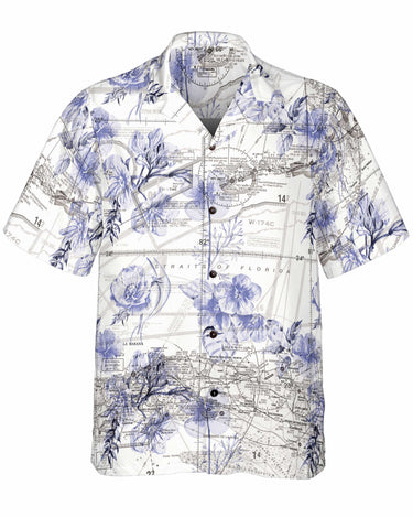 AOP Coconut Button Shirt The Key West Purple Blossoms Coconut Button Camp Shirt