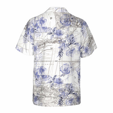 AOP Coconut Button Shirt The Key West Purple Blossoms Coconut Button Camp Shirt
