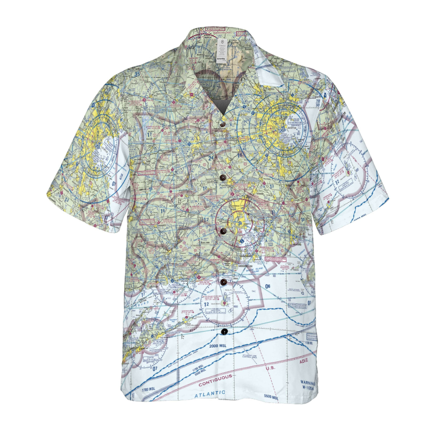 AOP Coconut Button Shirt The Long Island and Block Island Sounds VFR Aviator Coconut Button Camp Shirt