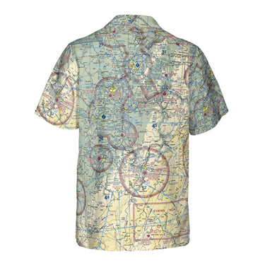 AOP Pocket Hawaiian Shirt The Morgantown Aviator VFR Pocket Camp Shirt