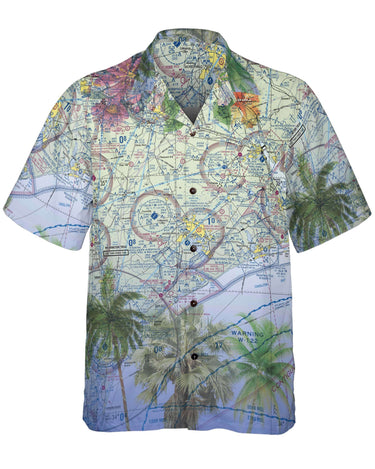 AOP Coconut Button Shirt The New River Tropical Palms Coconut Button Camp Shirt