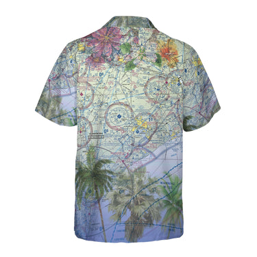 AOP Coconut Button Shirt The New River Tropical Palms Coconut Button Camp Shirt
