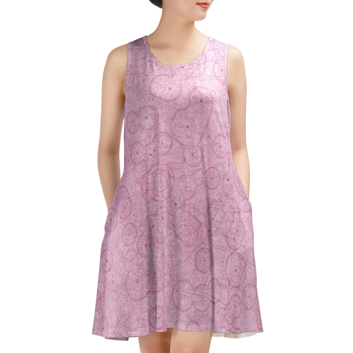 AOP Sleeveless Dress The Ohio Aviator VFR in Pink Sundress