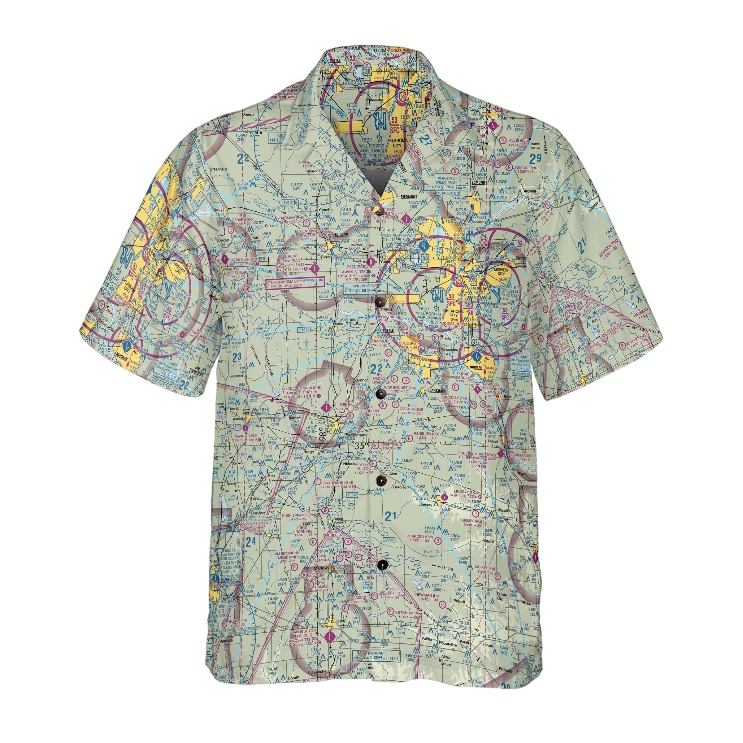 AOP Coconut Button Shirt The Oklahoma City VFR Aviator Coconut Button Camp Shirt
