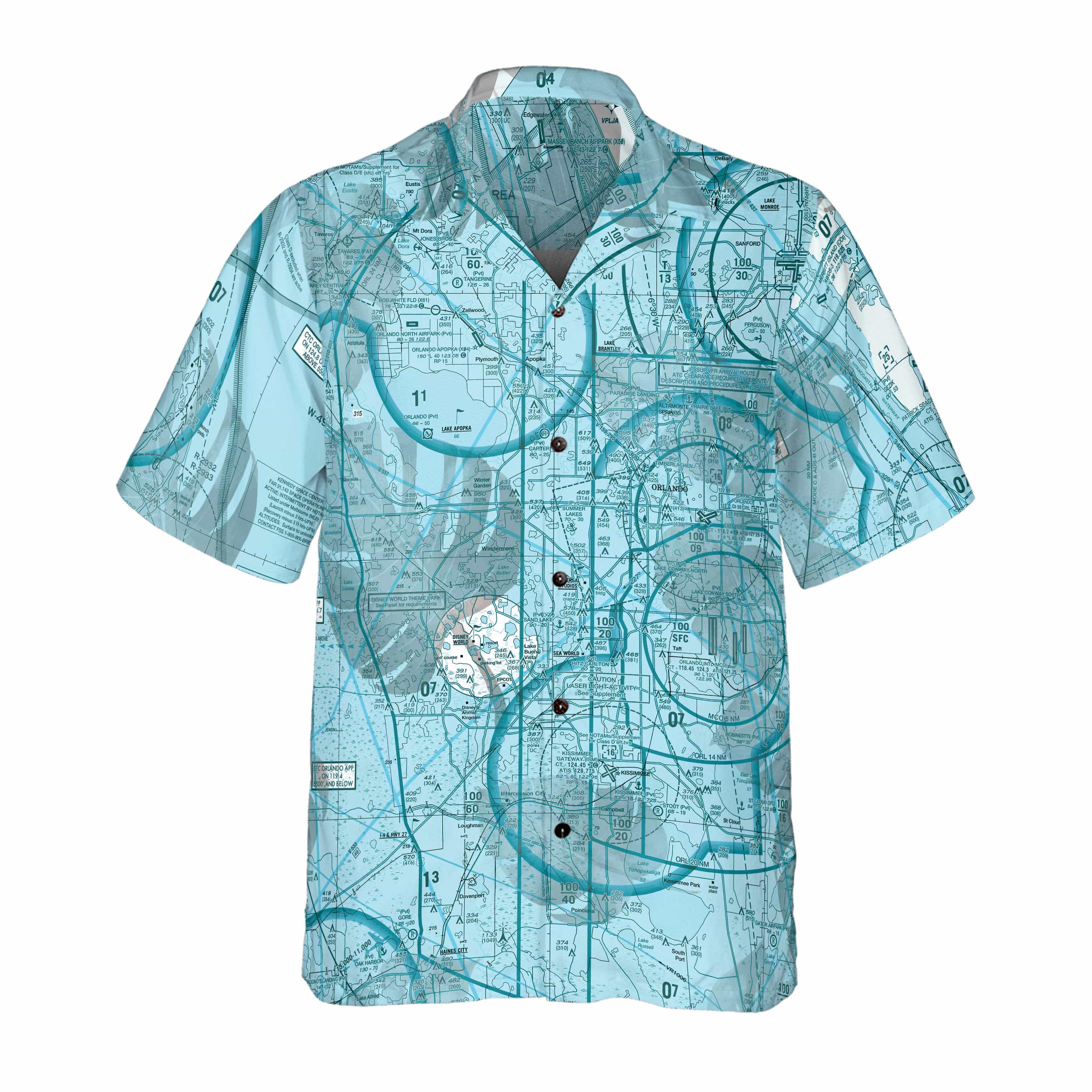 AOP Custom Regular Fit Hawaii Shirt The Orlando Aviator Turquoise Vibe Coconut Button Aloha Shirt
