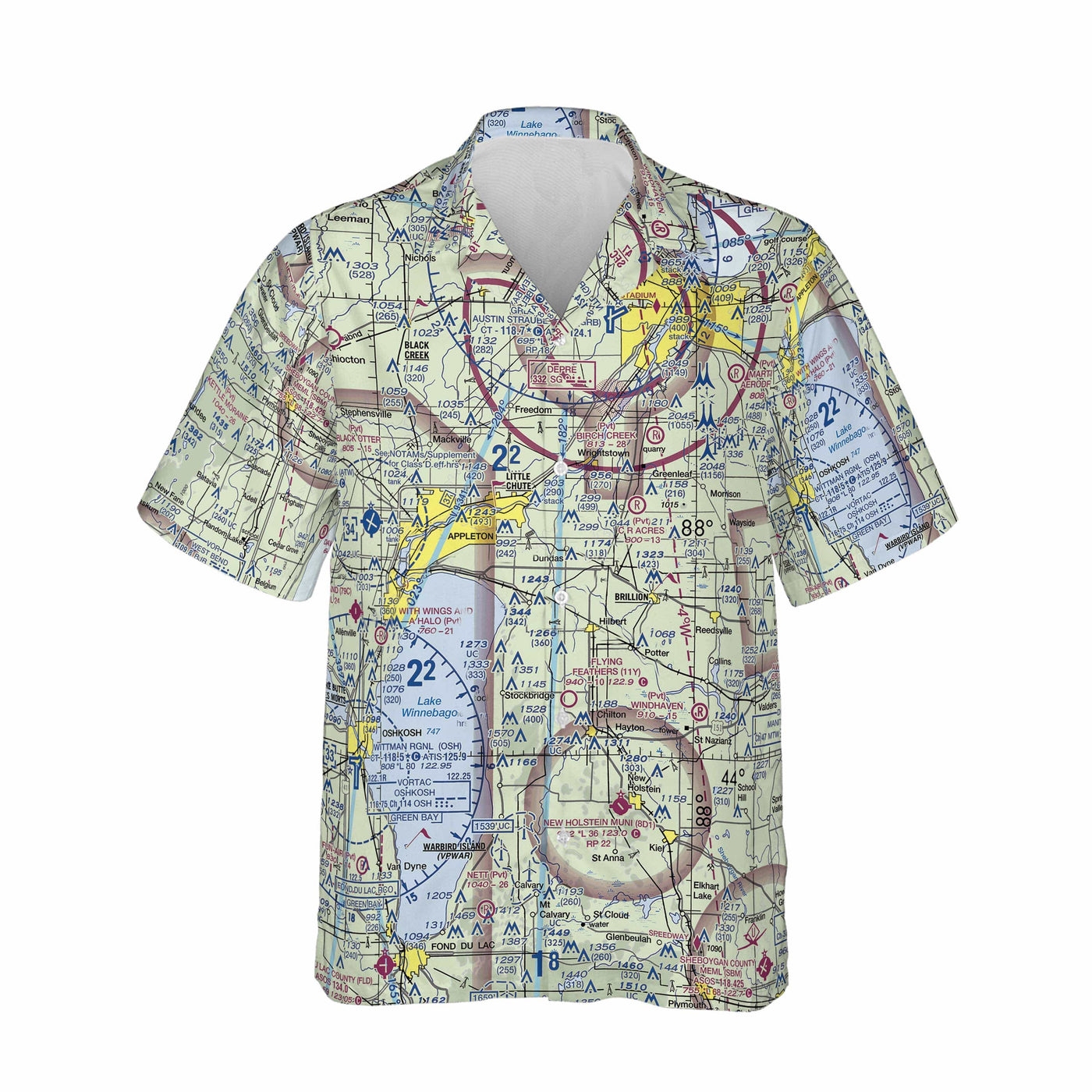 AOP Hawaiian Shirt The Oshkosh and more Wisconsin Flight shirt