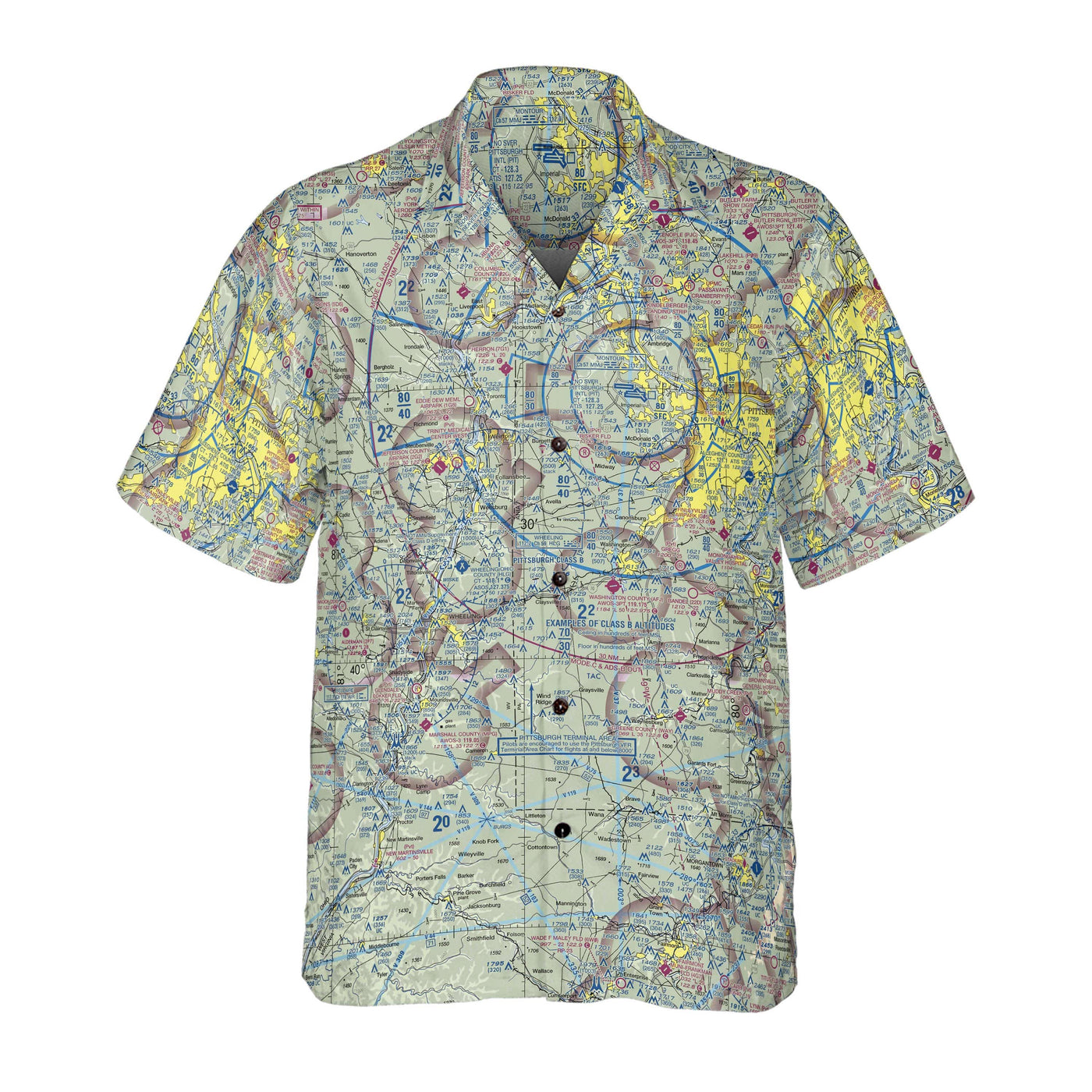 AOP Coconut Button Shirt The Pittsburgh Aviator VFR Coconut Button Camp Shirt
