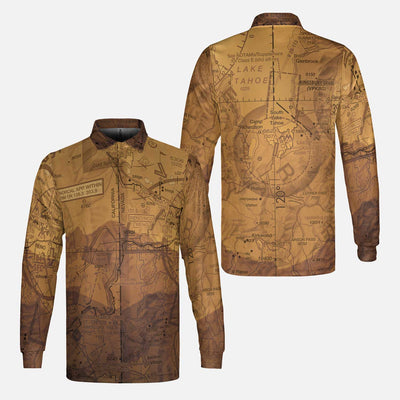 AOP Long Sleeve Polo Shirt The Reno Mountain Long Sleeve Polo Shirt
